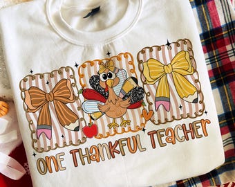 Preppy One Thankful Teacher Png, teacher coquette pencil png, Crayon pencil apple turkey png, Teacher Thanksgiving Turkey Png, Thanksgiving