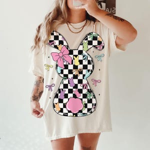 Retro Checkered Easter Coquette Bow Png, Easter Png, Easter Bow png, Easter Bunny Png, Easter shirt design, Bunny Png, Preppy Easter png