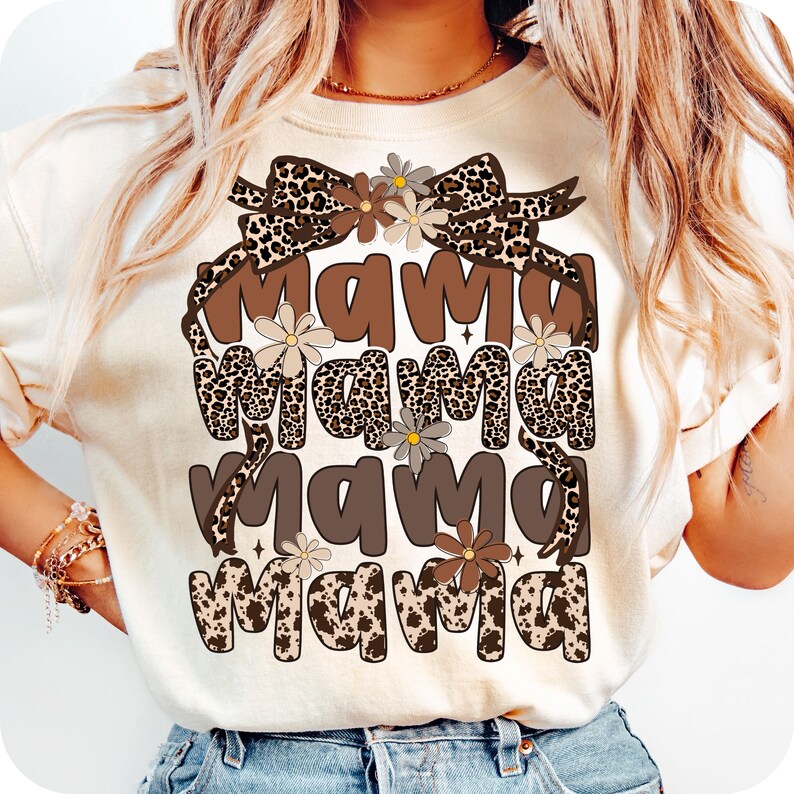 Retro Mama Coquette Flower PNG, Boho Mama png, Mother's Day Png, Mama png, Leopard Mama png, Mama Bow Png Sublimation Design, Mama Gifts