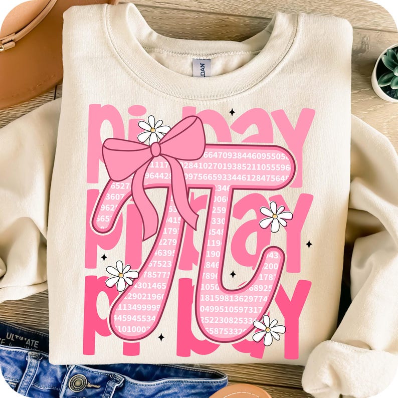 Pink Pi Day Coquette PNG, 3.14 Day Png, Teacher Math Png, Pi Day Bow ...