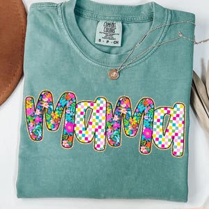 Preppy Mama Floral Glitter Png, Retro Boho Floral Mama Png, Mama Png, Custom Preppy Mama Design, Checkered Mama Sublimation, Mothers Day Png
