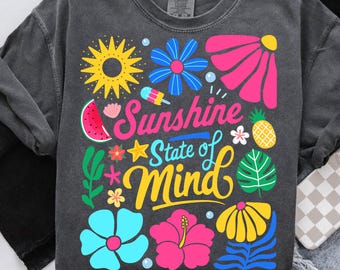 Sonnenschein Zustand PNG, Strand PNG Design Retro Blumen Sommer Sublimation, Trendy Sommer Png, Sonnenschein Png, Adrette Sommer Design Png