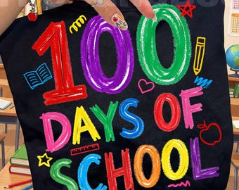 Colorful 100 Days Of School png, Pencil Coquette Png, School doodles png, Retro Teacher png, School Teacher Png, Teacher 100 Days Png