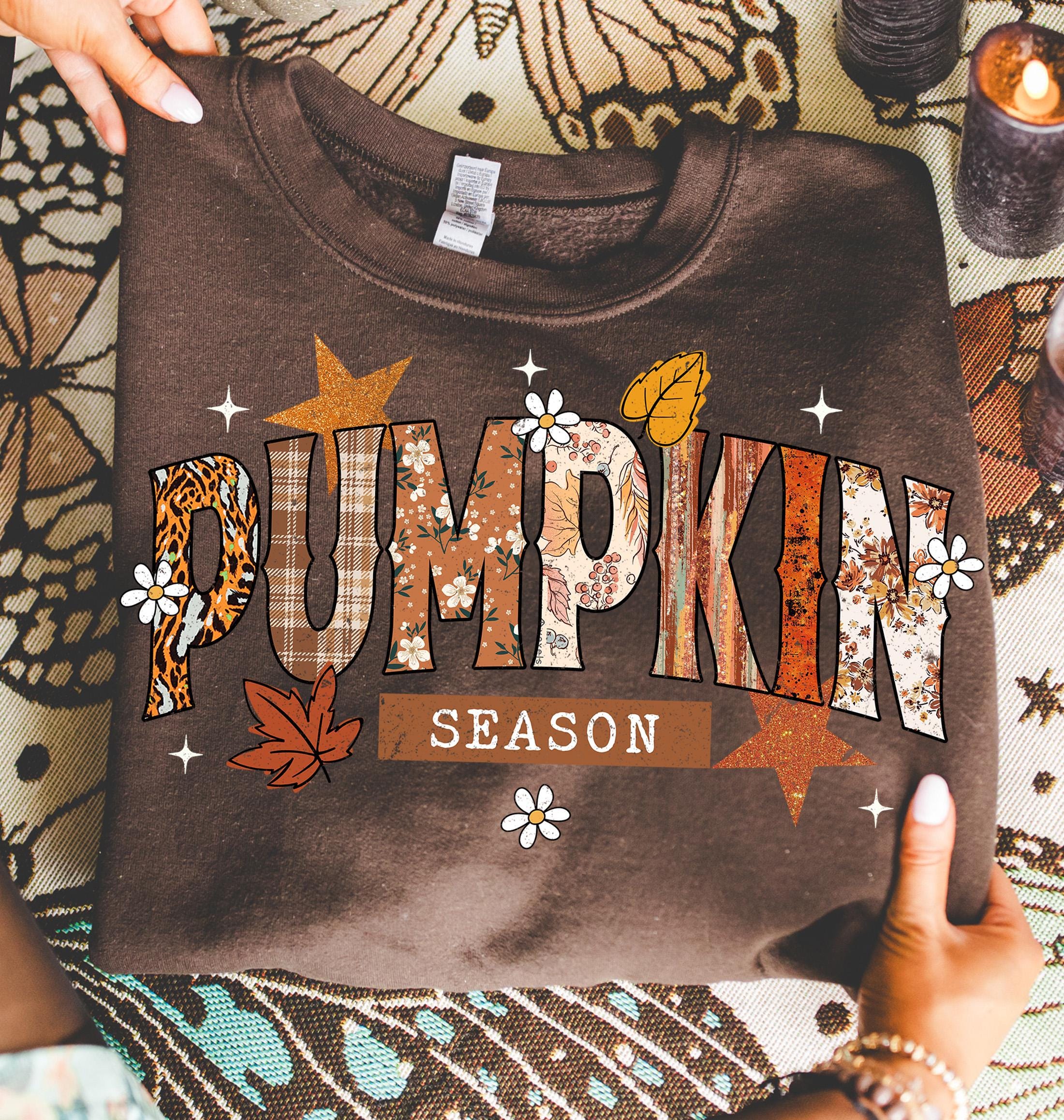 Pumpkin Season PNG, Retro Halloween PNG, Preppy Pumpkin Bow Png, Halloween Shirt Png, Trendy Fall Pumpkins, Spooky Season Png