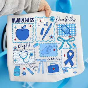Diabetes Awareness PNG, Blue Ribbon Png, Doodle Diabetes Awareness Design, Fight Diabetes, Diabetes Warrior Support, Type 1 Diabetes Png