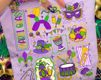 Mardi Gras PNG, Preppy Mardi Gras Clipart, Cute Jester Mask PNG, Mardi Gras Bow Sublimation, Carnival PNG, Parade Design, Digital Download