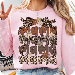 Retro Mama Coquette Flower PNG, Boho Mama png, Mother's Day Png, Mama png, Leopard Mama png, Mama Bow Png Sublimation Design, Mama Gifts