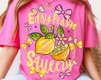 Preppy Lemon Summer Png, Lemon Coquette Png, Preppy Summer Png, Girly Summer Shirt Design, Easy Peasy Png, Lemon Shirt Png, Lemonade Png