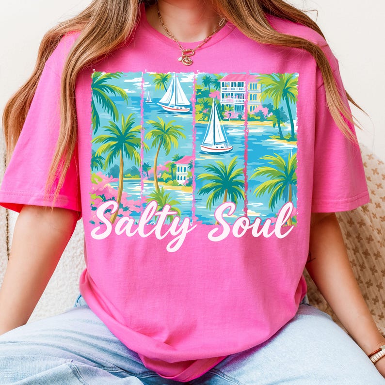 Preppy Summer Salty Soul png, Pink Hot Beach png, Beach vibes Brushstroke Png, Aesthetic Summer png, Trendy Summer Png, Funny Sarcastic png