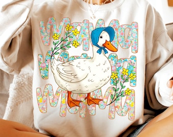 Floral Mama Goose Png, Mama Goose Png, Girly Png, Goose Png, Mother's Day Png, Floral Mama Png, Duck Png, Goose Lover Sublimation