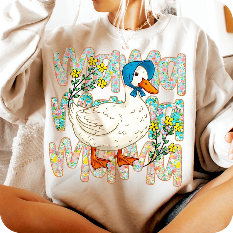 Floral Mama Goose Png, Mama Goose Png, Girly Png, Goose Png, Mother's Day Png, Floral Mama Png, Duck Png, Goose Lover Sublimation