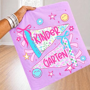 Pack PNG néon preppy rentrée scolaire, fanions, rayures vichy bleues, clipart du CP au CM2, écolier/écolière sublimée image 2