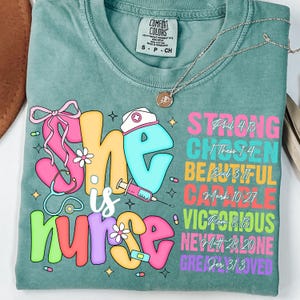 She is a Nurse Floral Png, Preppy Nurse Png, Nurse Week Png, Nurse Png, Everyday Png, Stethoscope Bow, Preppy Nurse Design, Nurse Shirt Png