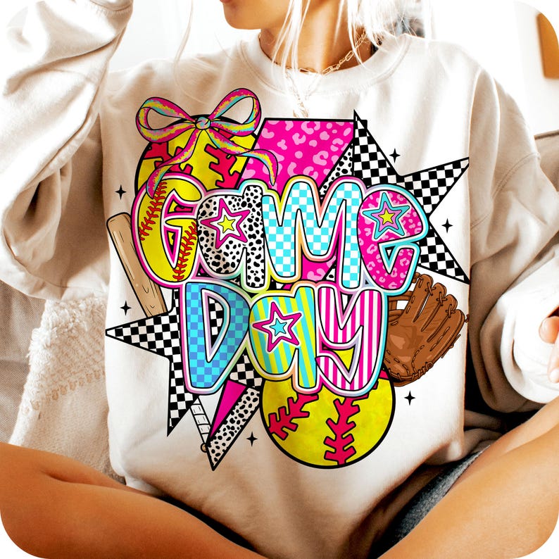 Softball Png, Game Day PNG, Preppy Softball Png, Softball Mama Png, Glitter Softball Mom Png, Leopard Softball Coquette Png