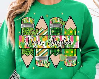 Personalized St. Patricks Day Teacher Png, Teacher St Patrick Png, Lucky Teacher Png, St Patrick Teacher png, Custom Teacher St Patricks day