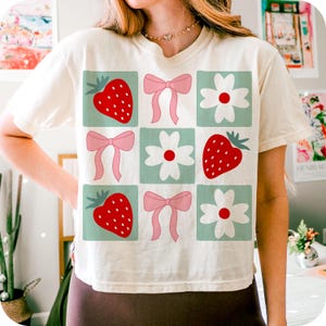 Checkered Strawberries Coquette png, Strawberry png, strawberry festival png, berry png, summer png, Strawberry Shirt Png, Retro Strawberry