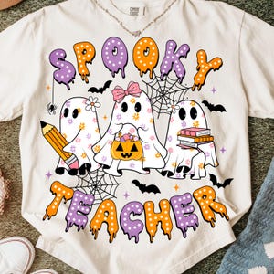 Teacher Halloween Png, Preppy Halloween Teacher Pencil Png, Trick or Teach Png, Halloween Png, Teacher Ghost Shirt Png, Halloween Shirt Png