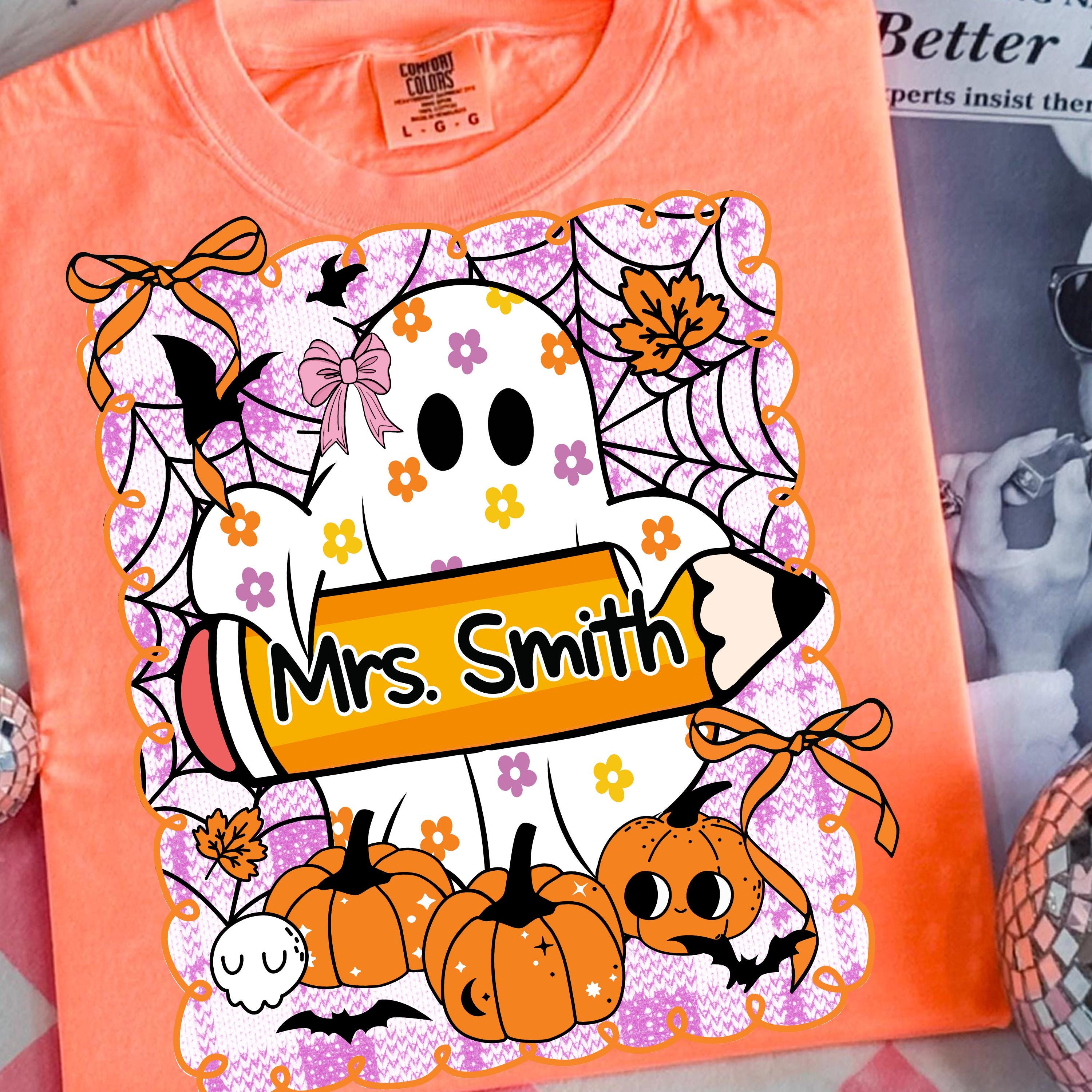 Benutzerdefinierte Halloween Lehrer Png, Halloween Png, Süßer Geist Png, Gruselige Saison Png, Retro Halloween Png, Preppy Gruseliger Lehrer Png Sublimation