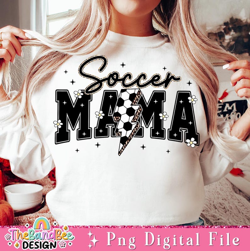 Soccer Varsity Png, Lightning Soccer Png Sublimation, Soccer Png, Retro Soccer Png Shirt Design, Soccer Mama Png Download image 2