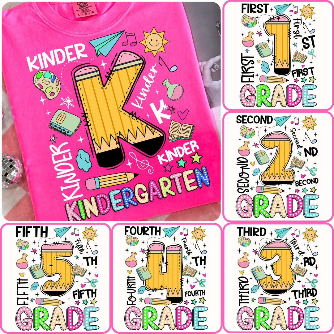 Back to School Bundle PNG, Preppy Teacher First Day of School Shirt ...