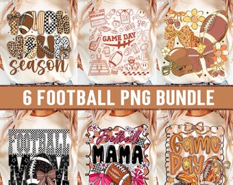 Paquete PNG de fútbol preppy, Día del partido de fútbol de otoño, Temporada de touchdowns, Mamá coqueta del fútbol, Diseño de camiseta con lazo de fútbol femenino