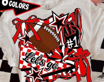 Retro Football Game Day Png, Touchdown Season Png, Preppy Fall Football Png, Football Mama Png, Coquette Football Bow Png, Tis The Season