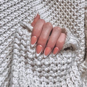 Almond French Tip Press on Nails