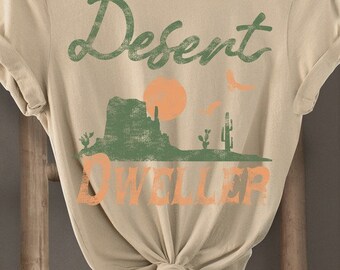 Desert DWELLER Country Western Cactus Sun Summer Short Sleeve Women Graphic T-shirt Tee