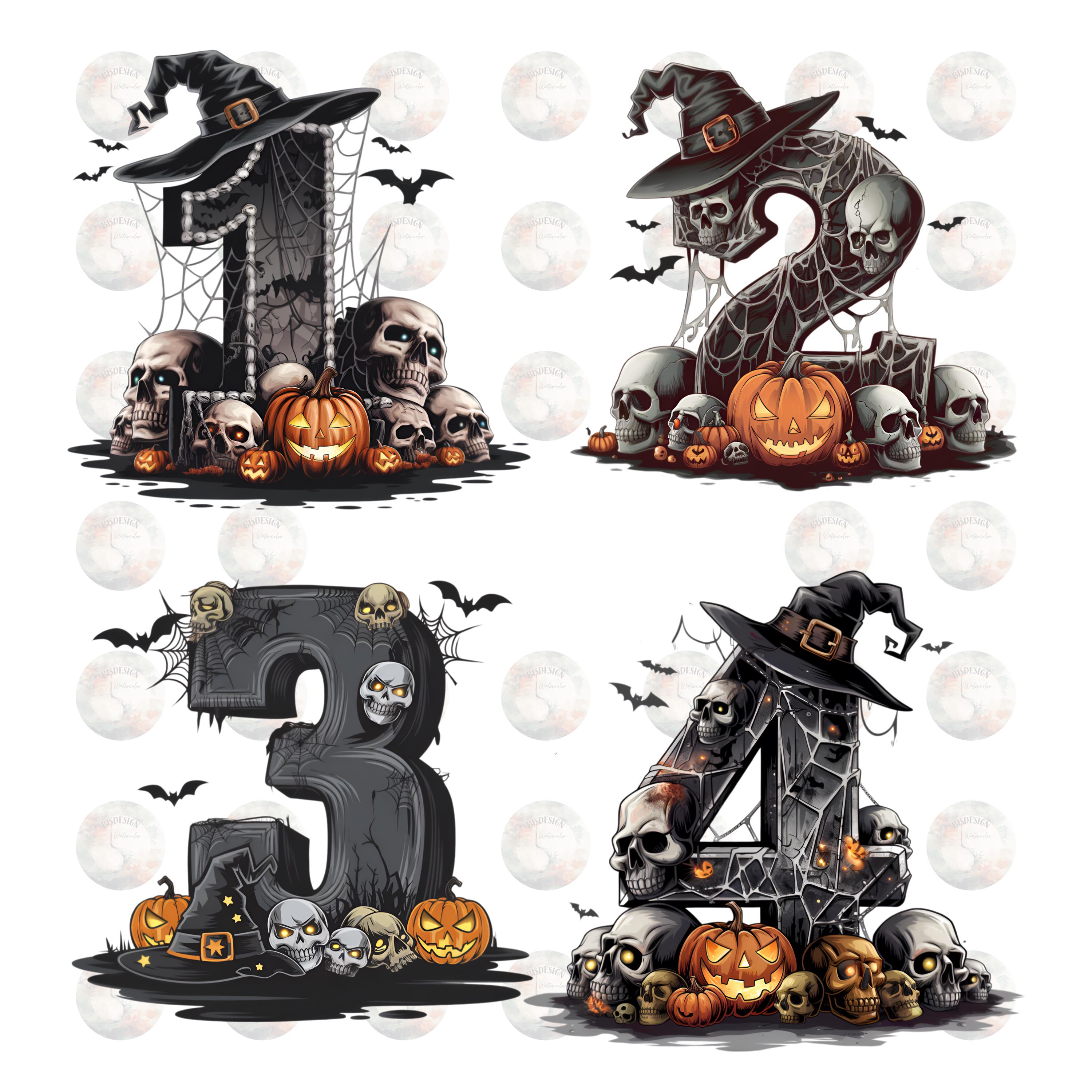 Halloween Alphabet and Numbers Clipart Png, Spooky Letters Cliparts Png ...