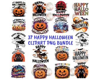 Halloween Clipart Bundle, 37 PNG Designs (Commercial Use)