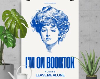 Plakat BookTok, Jestem na BookTok Proszę Zostaw Mnie W Spokoju, Prezent dla Czytelnika, Prezent TikTok, Cytat Miłośnika Książek