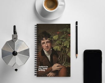 Cuaderno de escritura, regalo de escritor, regalo de escritura para amantes de las palabras, diseño de cita vintage encuadernado en espiral para fomentar la escritura