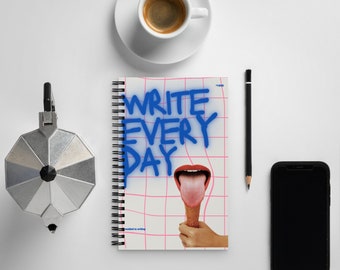 Writer Notebook, Write Every Day, Writer Gift and Author Gift, Writing Motivation with Cool Graffiti Design
