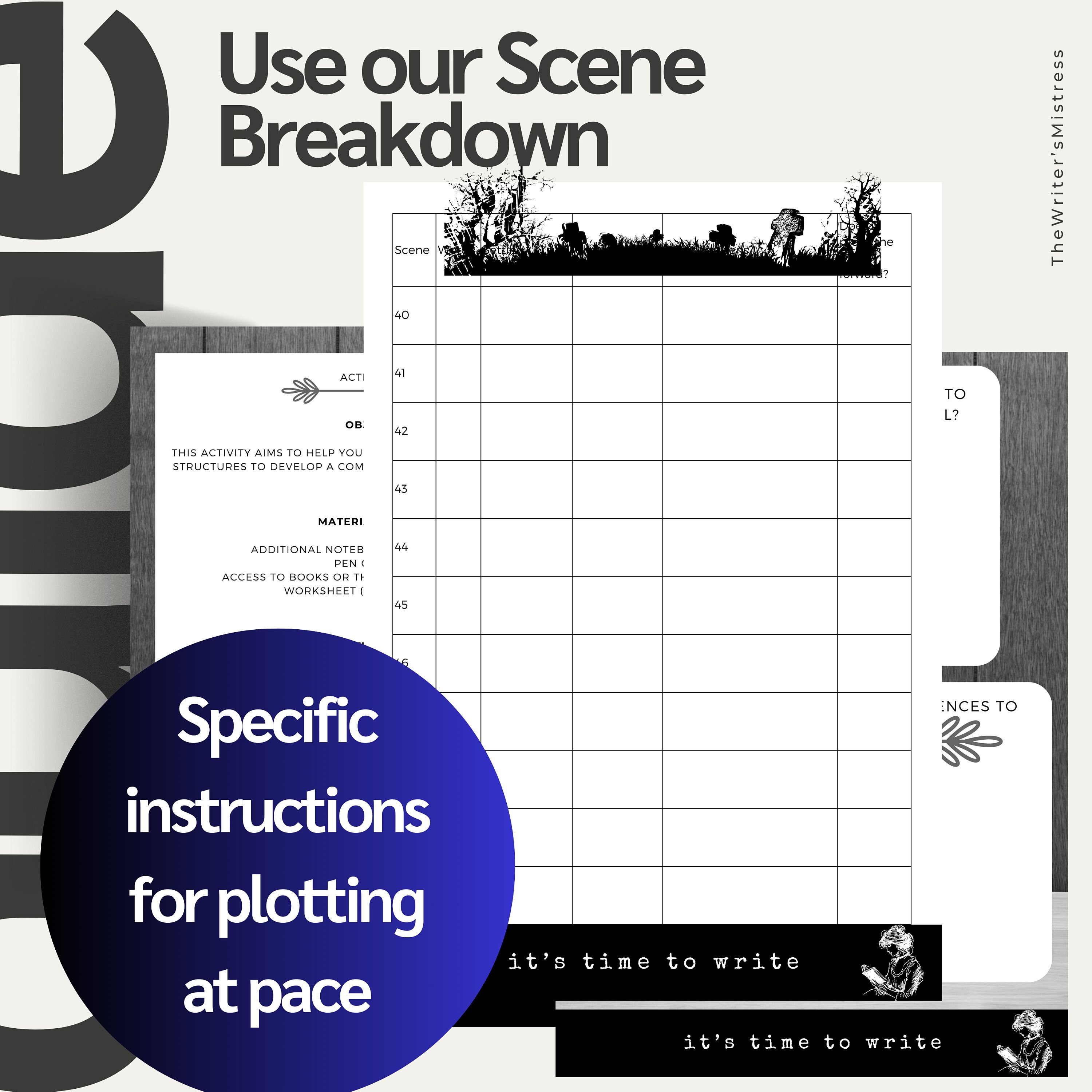 Workbook guides horror novel plotting.