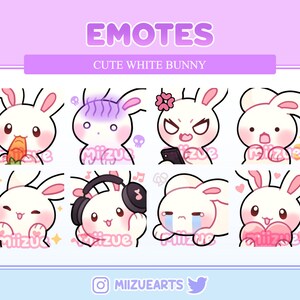 White Bunny Emotes (Twitch/Discord)