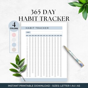 Minimal Habit Tracker, Yearly Goal Planner, Daily Routine Builder, Simple Habit Tracker, 365 Day Tracker, Routine Checklist, Habit Challenge