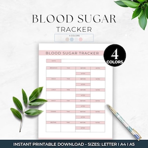 Daily Blood Sugar Log, Diabetes Glucose Tracker, Health & Wellness Monitoring Journal, Blood Sugar Tracker, Diabetes Chart, Daily Tracker