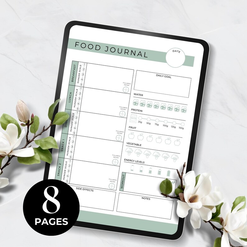 GLP-1 Daily Plan Food Journal or Diary
8 Pages
Instant Printable Download
Sizes Included: Letter, A4, A5