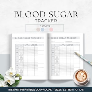 Weekly Blood Sugar Log, Diabetes Glucose Tracker, Health & Wellness Monitoring Journal, Blood Sugar Tracker, Diabetes Chart, Daily Tracker