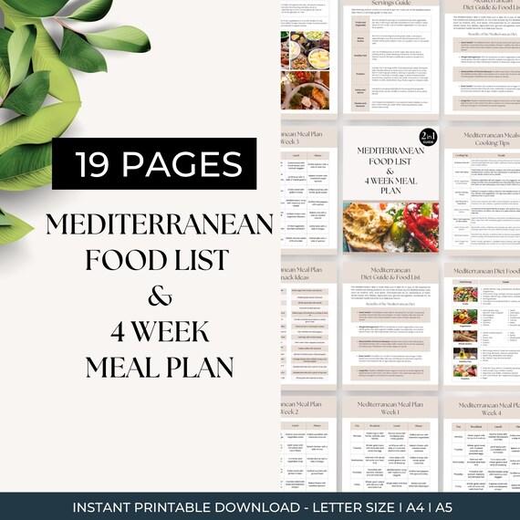 meal plan semaglutide mediterranean diet guidelines Mediterranean Diet Meal Planner, Mediterranean Diet Food List, Four Week Meal  Plan, Healthy Foods Shopping List, Nutrition Guide