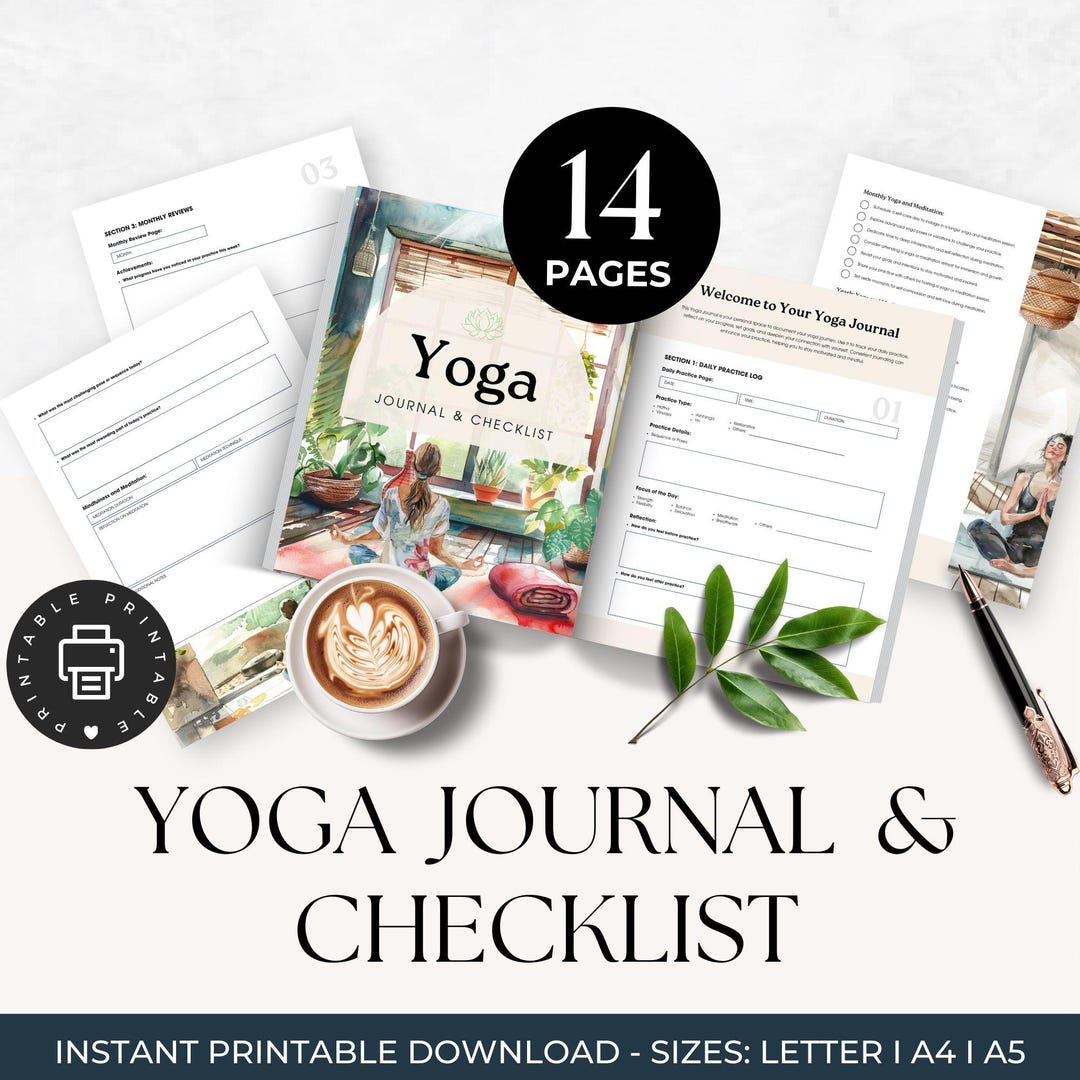 Yoga Routine On Paper Yoga Journal Printable, Yoga Planner, Meditation Practice, Wellness ...
