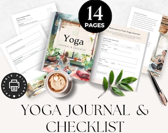 Yoga Journal Printable, Yoga Planner, Meditation Practice, Wellness Planner, Gratitude Journal, Yoga Sequence, Mind Body Exercise Journal
