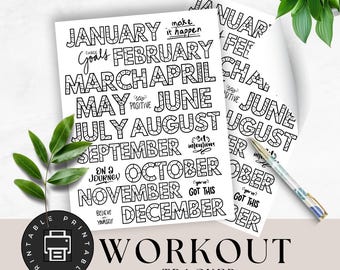 Workout Tracker Malseite, 2025 Fitness Tracker, Monatliches Gewohnheitslog, Täglicher Workout Kalender, 365 Tage Trainingsziel, Fitness Malseite
