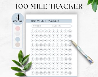 100 Mile Step Tracker Printable, Daily Step Log, Fitness Tracker, Health Journal, Track Your Steps, Walking Journal, Easy Step Logging