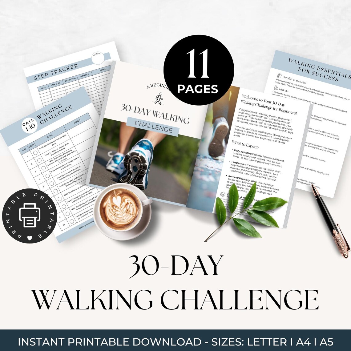 30 Day Walking Challenge, Beginner Walking Plan, Daily Step Challenge ...