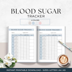 Weekly Blood Sugar Log, Diabetes Glucose Tracker, Health & Wellness Monitoring Journal, Blood Sugar Tracker, Diabetes Chart, Daily Tracker