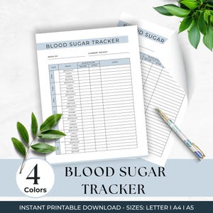 Weekly Blood Sugar Log, Diabetes Glucose Tracker, Health & Wellness Monitoring Journal, Blood Sugar Tracker, Diabetes Chart, Daily Tracker