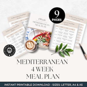 Piano alimentare della dieta mediterranea, guida alimentare sana, dieta dimagrante, salute del cervello, tabella delle ricette della dieta mediterranea, guida antinfiammatoria