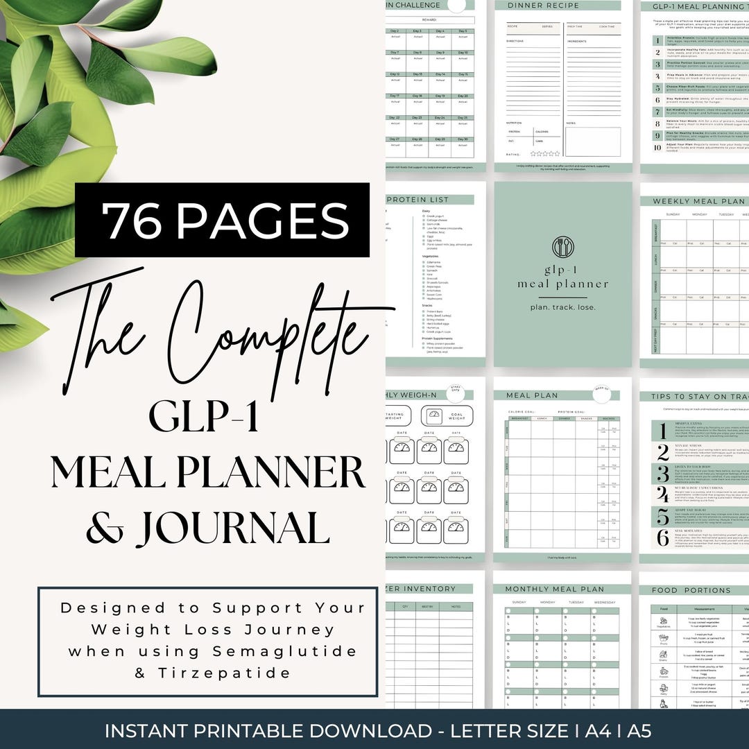 Image showcasing GLP1 Meal Planner, Tirzepatide Nutrition Tracker, Semaglutide Weight ...