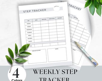 Step Tracker Printable, Daily Step Log, Fitness Tracker, Health Journal, Track Your Steps, Walking Journal, Easy Step Logging, Weekly Steps